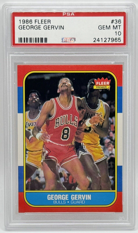 1986 Fleer #36 George Gervin PSA 10 GEM MINT